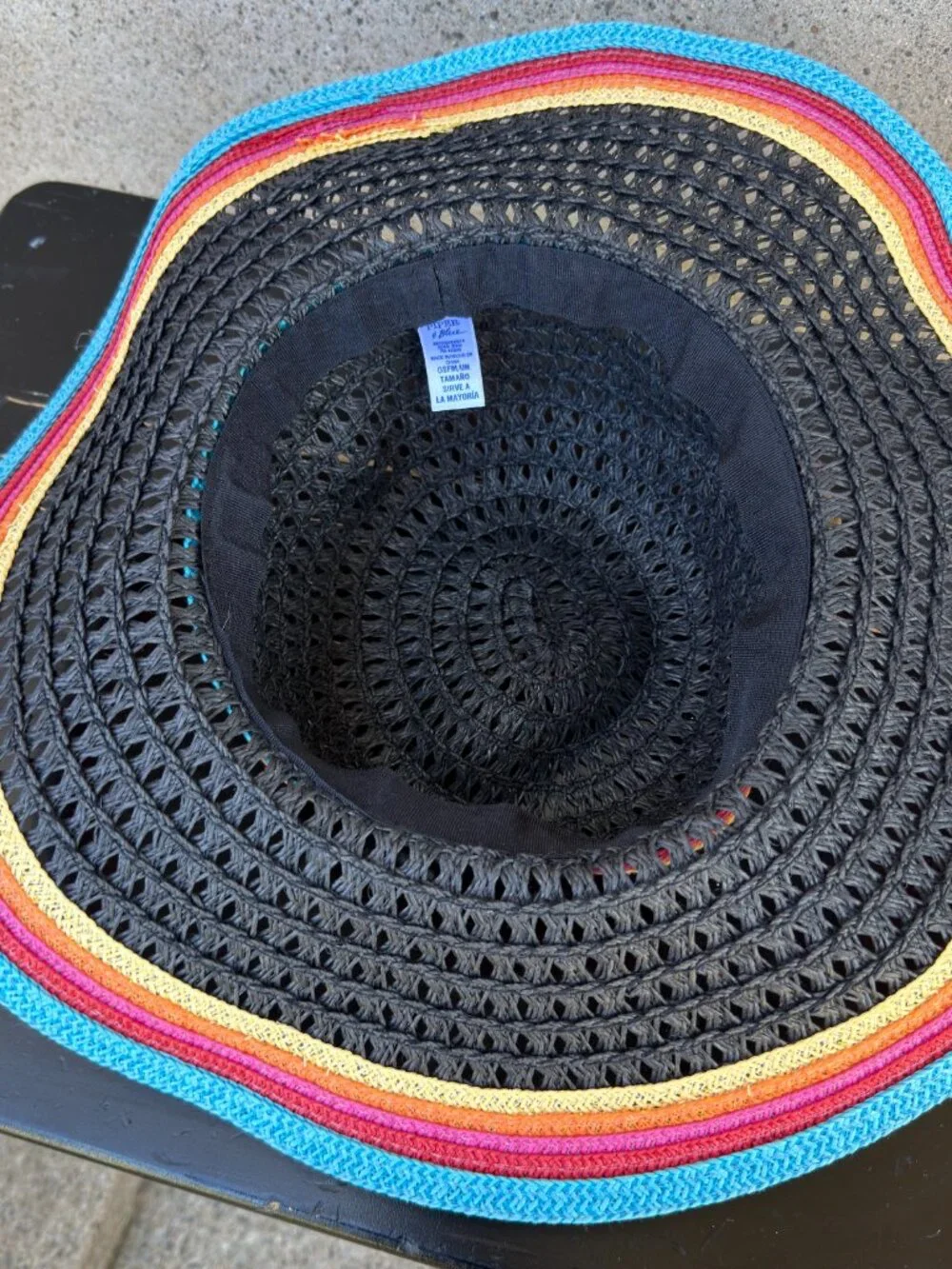Piper & Blue - Black Sun Hat with Colorful Trim